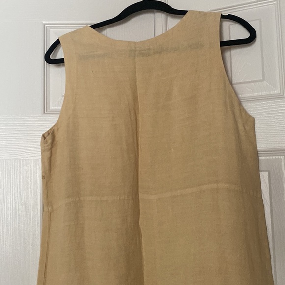 Sleeveless golden yellow 100% linen maxi sundress. NWOT - Picture 4 of 6